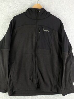 Cotopaxi Jacket Mens Large Black Fleece Full Zip Lightweight Hooded Logo